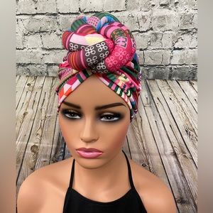 Multi Pink knotted hair turban NEW